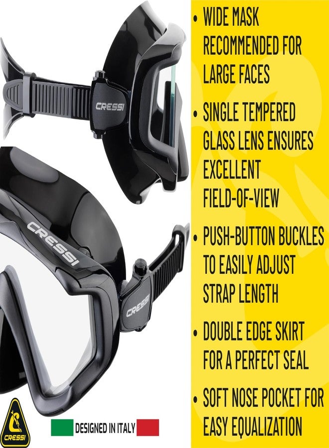 Cressi LIBERTY TRISIDE MASK SIL BLACK/FRAME BLUE - Image 4