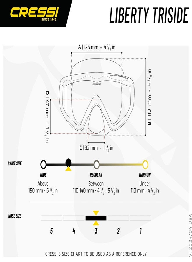 Cressi LIBERTY TRISIDE MASK SIL BLACK/FRAME BLUE - Image 5