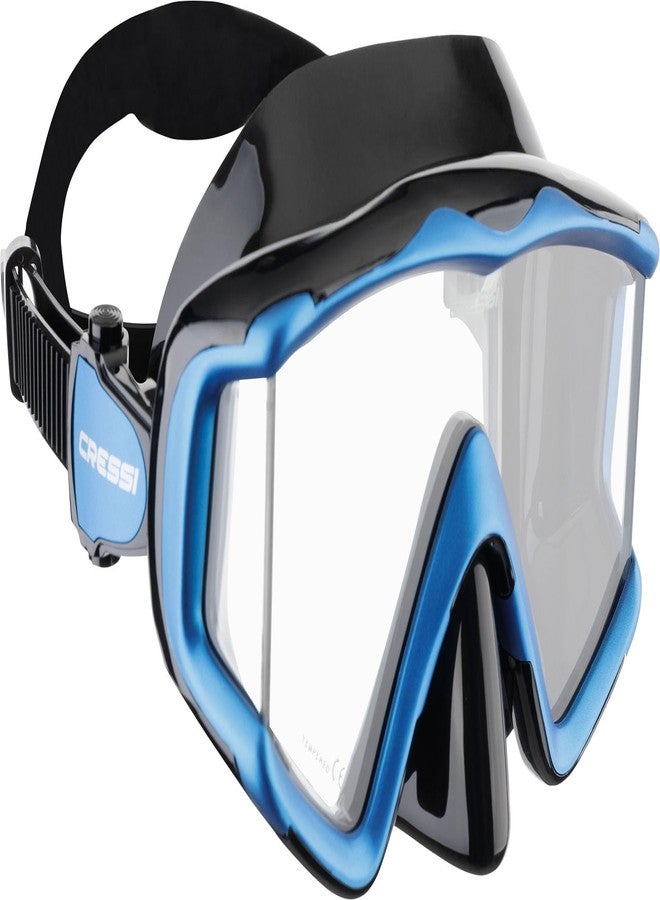 Cressi LIBERTY TRISIDE MASK SIL BLACK/FRAME BLUE - Image 2