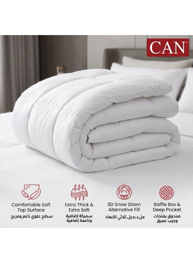 CAN Mattress Topper, Super Soft, White, 900GSM, 90x200x8cm, Fluffy, Breathable, Lightweight, Comfortable, Thick Mattress Pad with Elastic Bands (King) - Image 4