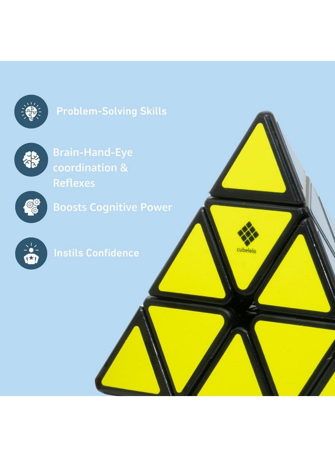 Cubelelo Drift Pyraminx Puzzle (Black) | Black Pyramid Triangle Cube For Kids And Adults 3X3 | Magic High Speedy Stress Buster Brainstorming Puzzle (Multicolor) - Image 2