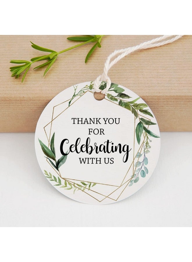 EKSPLODI Thank You For Celebrating With Us Tags, Thank You Tags For Wedding Favors, Bridal Showers, Birthdays, Parties And Baby Showers, Thank You Gift Tags With String, 2 Inches, Pack Of 50. - Image 5