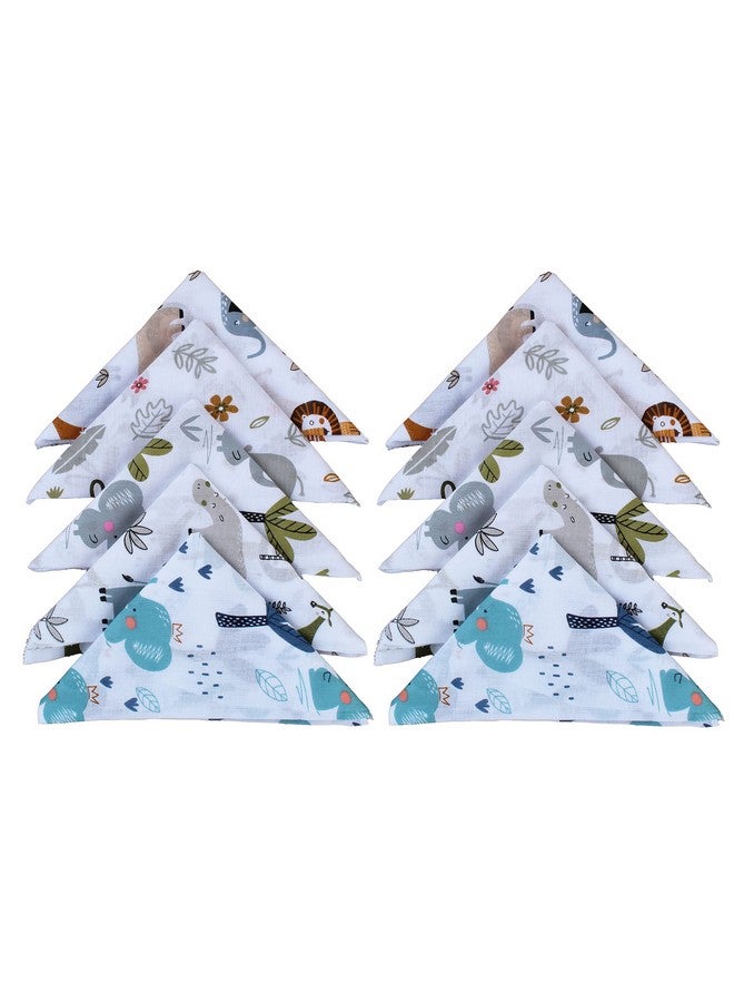 Trance Home Linen Super Soft 100% Cotton Thin Malmal Face Towels | Reusable Hygiene Wash Cloth | Napkin For New Babies | Soft Hankies For Children (Small 40 X 40 Cm, Baby Pug - Pack Of 10 Pcs), 200 Tc - Image 2