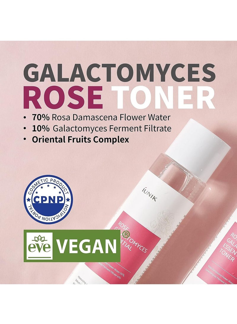 iUNIK Rose Galactomyces Essential Alcohol-Free Vegan Face Toner 6.7 Fl Oz - Natural Rose Water 70% Hydrating Moisturizer with Organic Rosewater Moisturizing Pore Minimizing Deep Nourishing  - Image 4