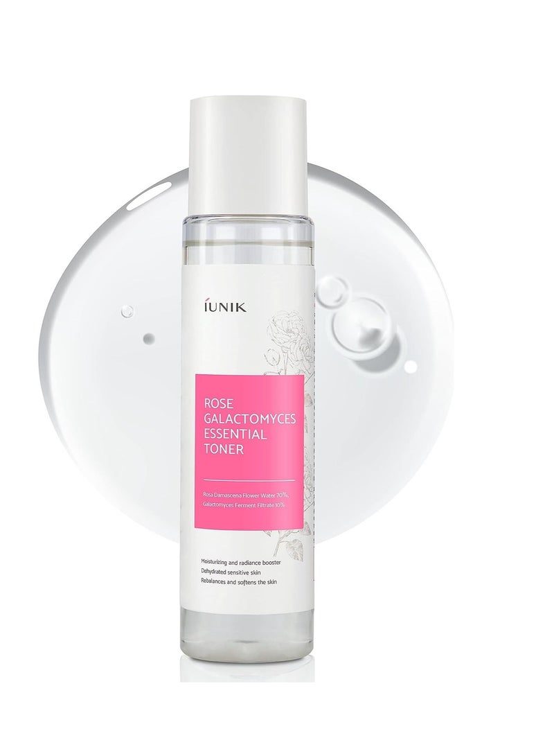 iUNIK Rose Galactomyces Essential Alcohol-Free Vegan Face Toner 6.7 Fl Oz - Natural Rose Water 70% Hydrating Moisturizer with Organic Rosewater Moisturizing Pore Minimizing Deep Nourishing  - Image 1