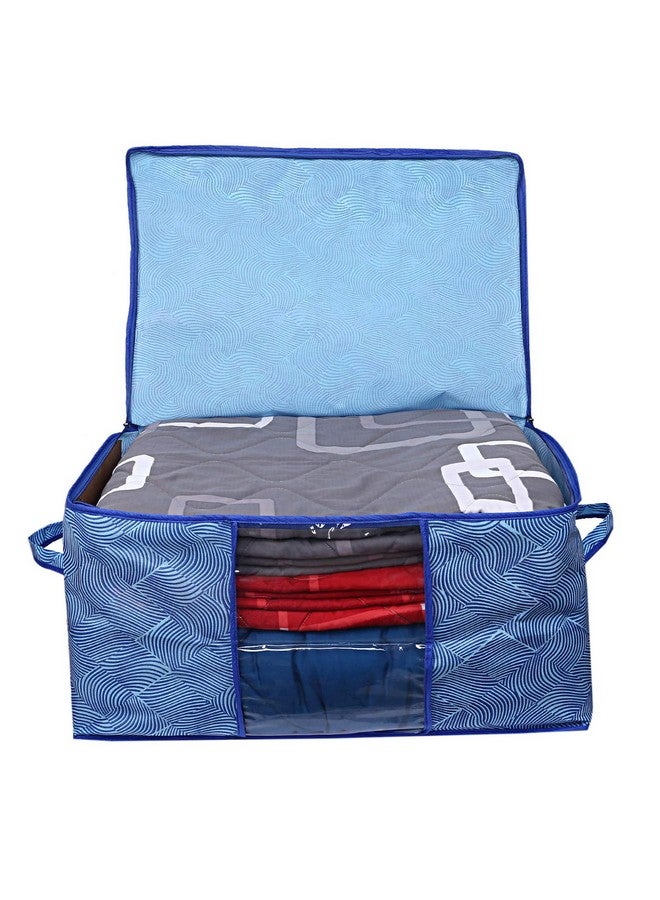 Kuber Industries Leheriya Design Underbed Storage Bag, Storage Organiser, Blanket Cover Set Of 3 (Royal Blue, Non-Woven), 65 X 47 X 33 Centimeters - Image 5
