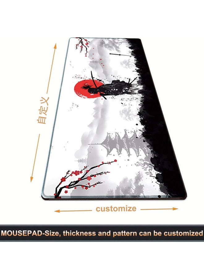Mouse Pad Japanese Samurai Game Pad HD Printing Oversized Computer Office Keyboard Pad Lock Edge Desk Pad-Color:400*900*4mm-Pattern:ZY-RBWS-C-024 - Image 4