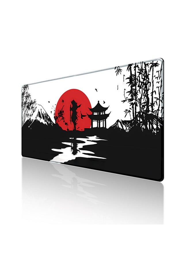 Mouse Pad Japanese Samurai Game Pad HD Printing Oversized Computer Office Keyboard Pad Lock Edge Desk Pad-Color:400*900*4mm-Pattern:ZY-RBWS-C-024 - Image 1