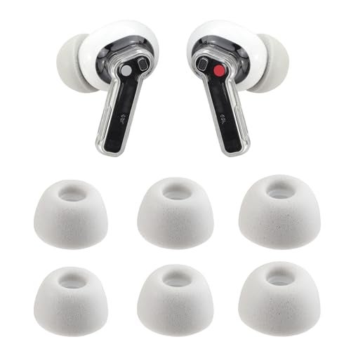 NANLANFAN Replacement Foam Ear Tips for Nothing Ear/Nothing Ear (a) / CMF Buds Pro 2 / CMF Buds 2 Plus/CMF Buds 2a Wireless Earbuds, Ultimate Comfort, 3 Pairs (S/M/L, Gray) - Image 1