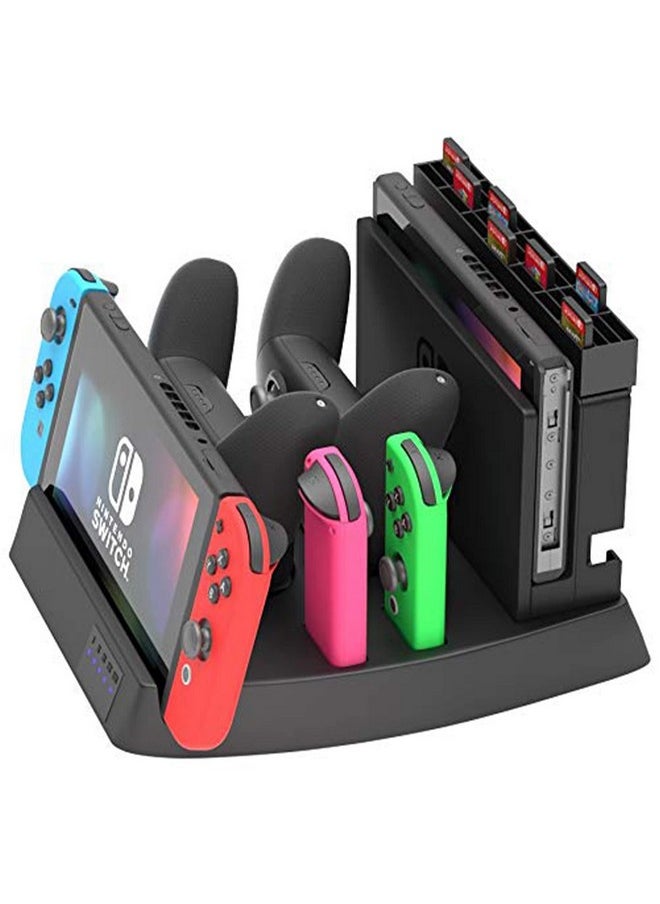 Skywin Switch Charging Dock Charging Dock And Game Holder For Switch Console, Joy Con Controllers, Switch Pro Controllers, Charging Base And Up To 28 Games  - Image 1