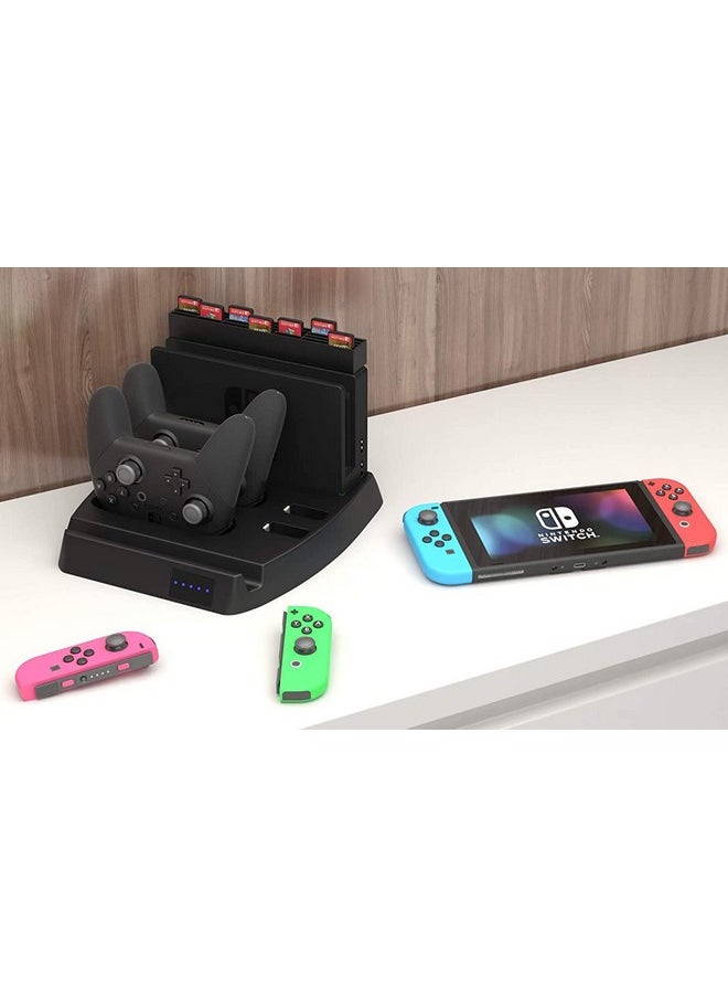 Skywin Switch Charging Dock Charging Dock And Game Holder For Switch Console, Joy Con Controllers, Switch Pro Controllers, Charging Base And Up To 28 Games  - Image 5