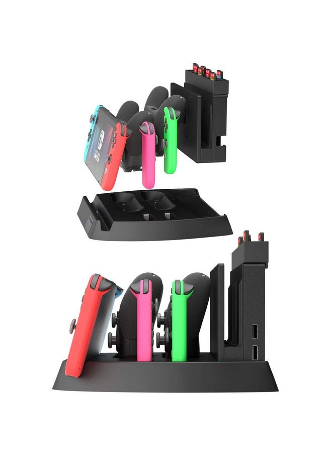 Skywin Switch Charging Dock Charging Dock And Game Holder For Switch Console, Joy Con Controllers, Switch Pro Controllers, Charging Base And Up To 28 Games  - Image 2