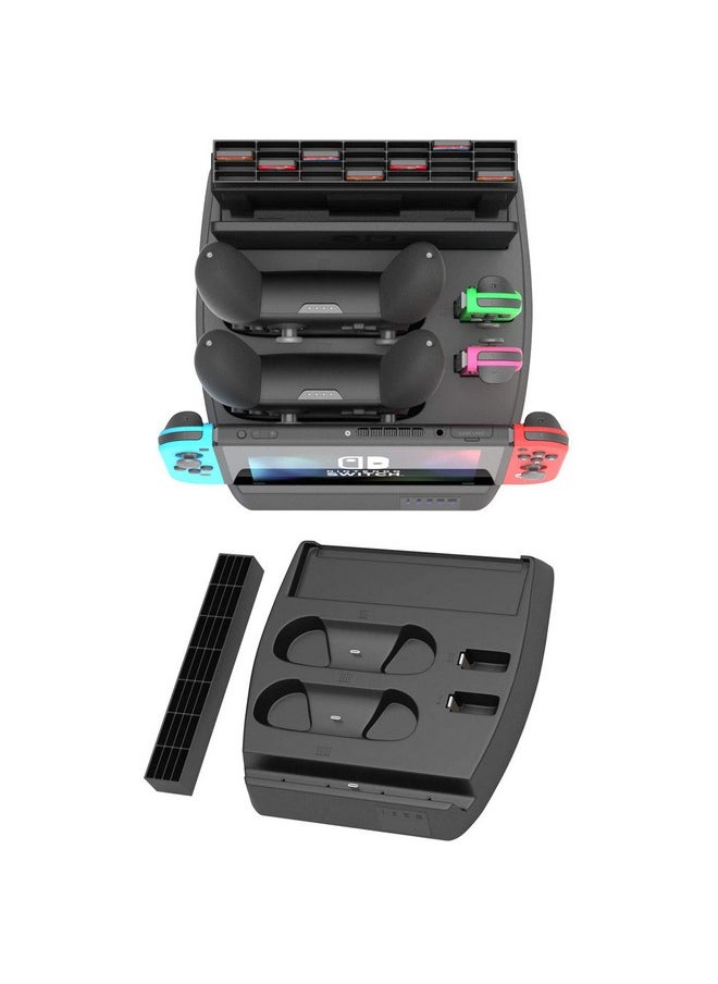 Skywin Switch Charging Dock Charging Dock And Game Holder For Switch Console, Joy Con Controllers, Switch Pro Controllers, Charging Base And Up To 28 Games  - Image 4