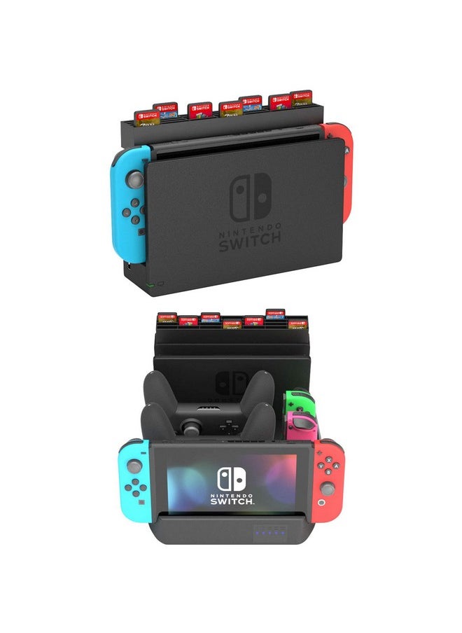 Skywin Switch Charging Dock Charging Dock And Game Holder For Switch Console, Joy Con Controllers, Switch Pro Controllers, Charging Base And Up To 28 Games  - Image 3