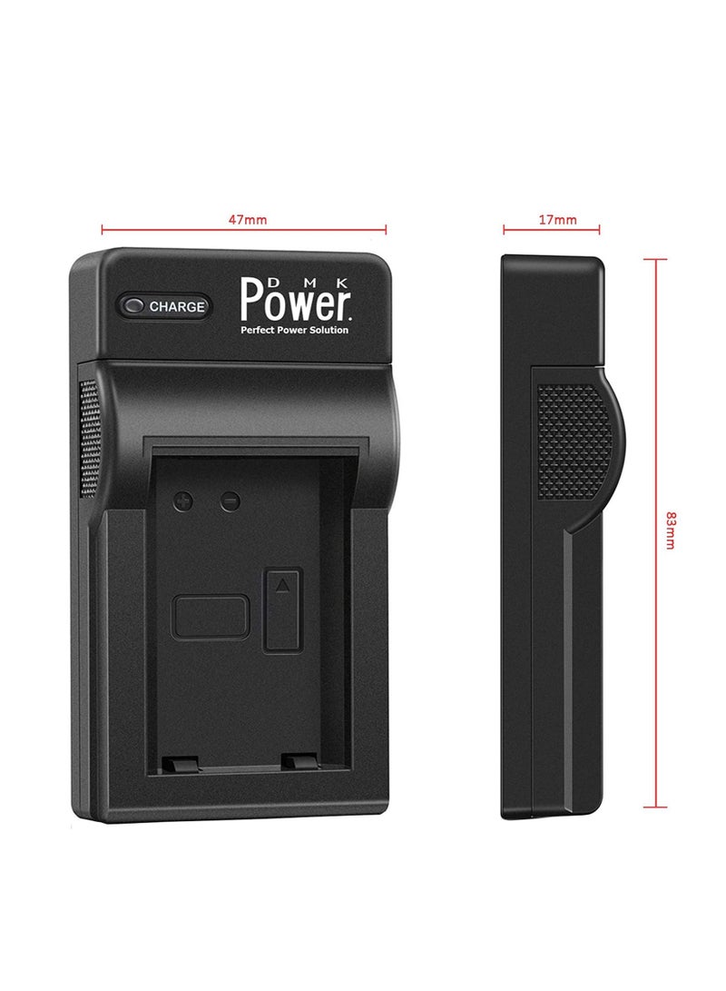 DMK Power شاحن USB فردي TC-USB1 متوافق مع Sony F550 F570 F960 FM50 FM70 PAN VBD1 VBD2 JVC V607u V617u وما إلى ذلك - Image 2