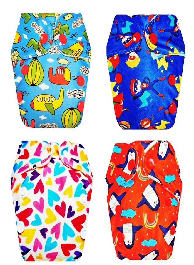 Dumbledo Premium Newborn Cloth Diaper with Integrated Insert (Pack of 4) | Snug Fit | Breathable | Quick Dry | Worry-Free Diapering | 0 - 4 Months | Unisex Baby - Image 1