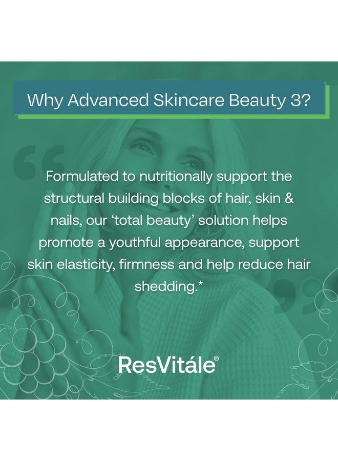 ResVitale ResVitále Beauty 3 - Skin Care Supplement with Collagen, Keratin & Elastin - 90 Capsules - Image 4