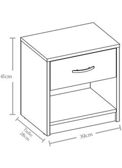 MODERN HOME Minimalist Wooden Side Table – White Nightstand with Drawer, Elegant Design for Any Bedroom.  - Image 3