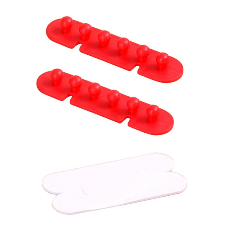 Self Adhesive Cord Organizer 2 Pack Desktop Cable Management System Vivid Colors - Image 2