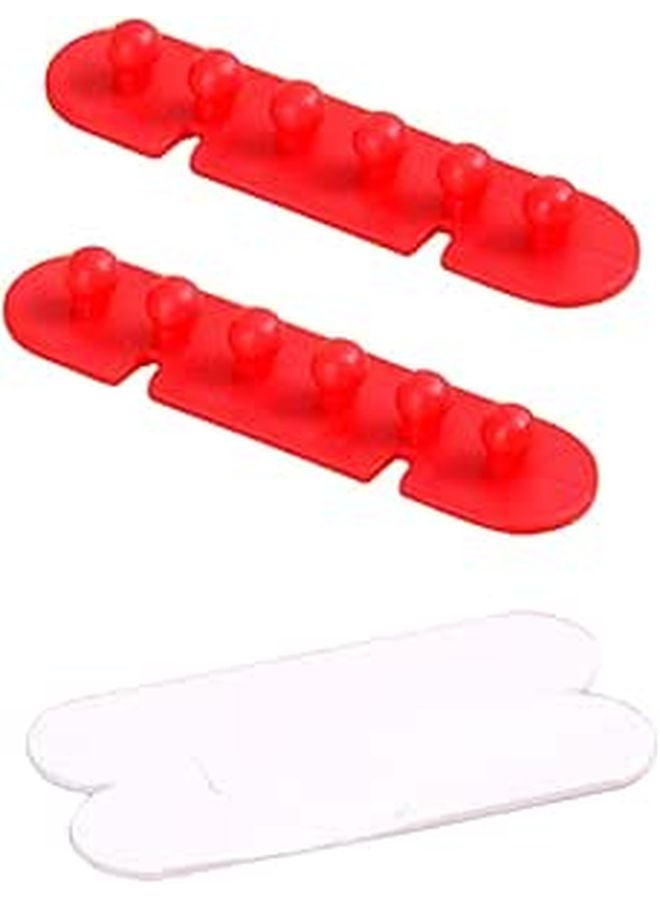 Self Adhesive Cord Organizer 2 Pack Desktop Cable Management System Vivid Colors - Image 1