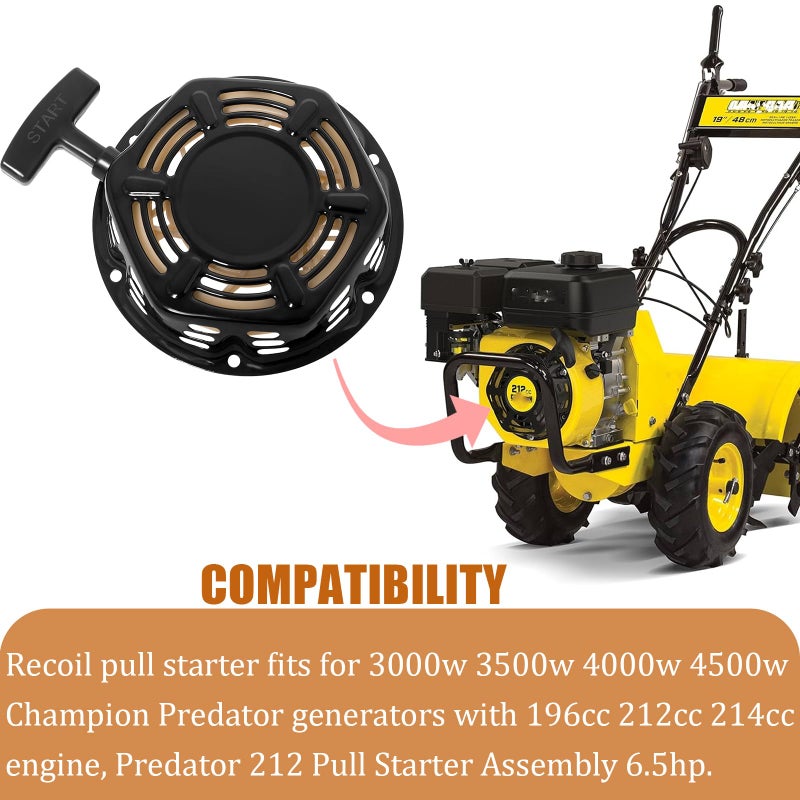 9TH SHOP Recoil Starter for Champion 212cc 196cc 224cc Pull Start Assembly 3500w 4000w 4500w Generator Parts with Pull Cord Rope - Image 2