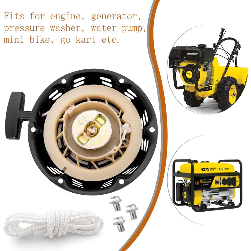 9TH SHOP Recoil Starter for Champion 212cc 196cc 224cc Pull Start Assembly 3500w 4000w 4500w Generator Parts with Pull Cord Rope - Image 3