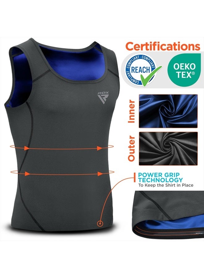 Rdx Men Sauna Vest, Sweat Workout Shirt, Waist Trainer, Corset, Compression Body Shaper Zipper and Seamless - Image 2