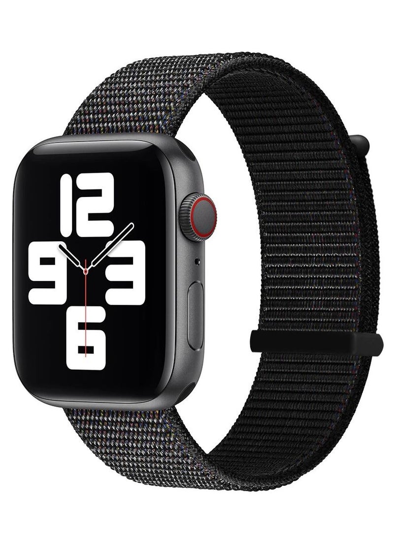 HEXABEX - Apple Watch Band/Strap Compatible With 46mm/45mm/44mm/49mm Nylon Strap for Apple watch All Series Black - Image 1