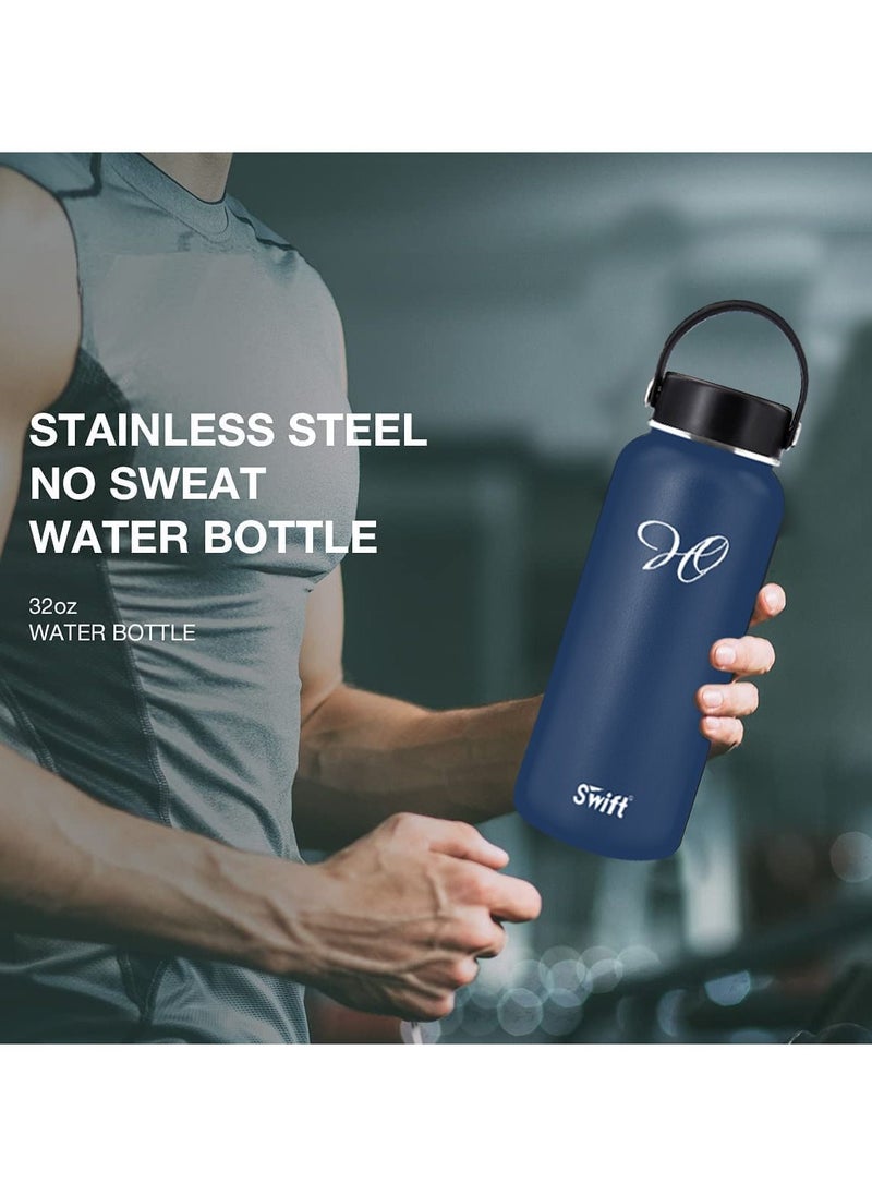 Swift 1L Stainless Steel Flask Water Bottle with Straw and 2 Lids, Reusable Wide Mouth Travel Thermo Water Mug for Gym, Sports, Camping,  Traveling 1000ml  - Image 5