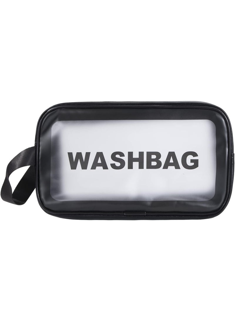 حقيبة أدوات تجميل شفافة، حقيبة مكياج، حقيبة سفر شفافة للنساء والفتيات (مقاس أسود صغير)) - Image 1