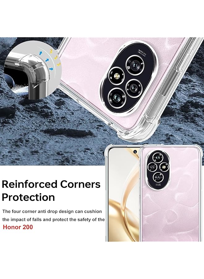 إيروريكس جراب متوافق مع Honor 200، جراب شفاف مقاوم للخدش وممتص للصدمات، جراب شفاف عالي الدقة من مادة TPU بفتحات دقيقة وغطاء شفاف ملائم بشكل نحيف مقاس 6.7 بوصة من مادة TPU - Image 3