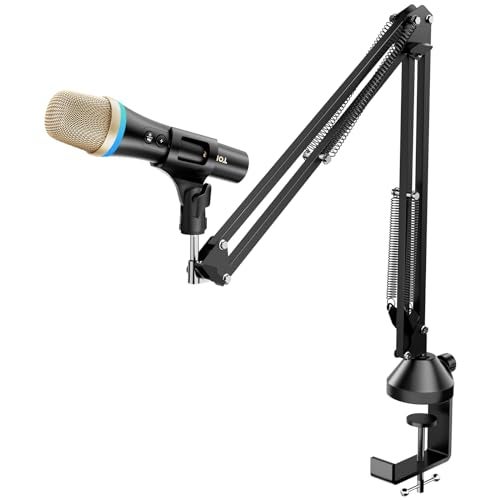 TONOR Dynamic USB/Type-C Microphone for PC, RGB Podcast Computer Gaming Microphone with Arm Stand for Recording, Live, Streaming, YouTube, Vocals, Studio, Karaoke Microphone, Quick Mute Button, Black - Image 1