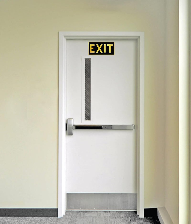 BerryBox EXIT SIGN BLACK GOLD Self adhesive Sign 10 inch by 5 inch for Corporate Mall Business Cafe Shop Stores Office Hospital Hotel School - Image 3