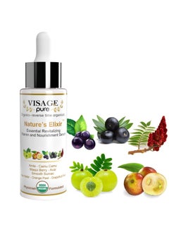 Visage Pure Visage Pure Nature's Elixir - Skin Revitalizing Vitamin and Nourishment Face Serum - Clarifies, Brightens, and Revitalizes the Skin - USDA Organic - Physician Formulated - Research Supported  - Image 1