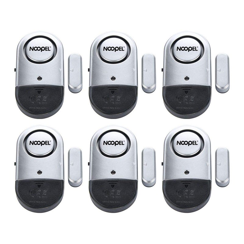 Noopel Window Door Alarm 6 Pack Home Security Ultra-Slim Door and Window Alarms Door Window Burglar Alarm with LOUD 120 DB Siren - DIY EASY to Install (6) - Image 1