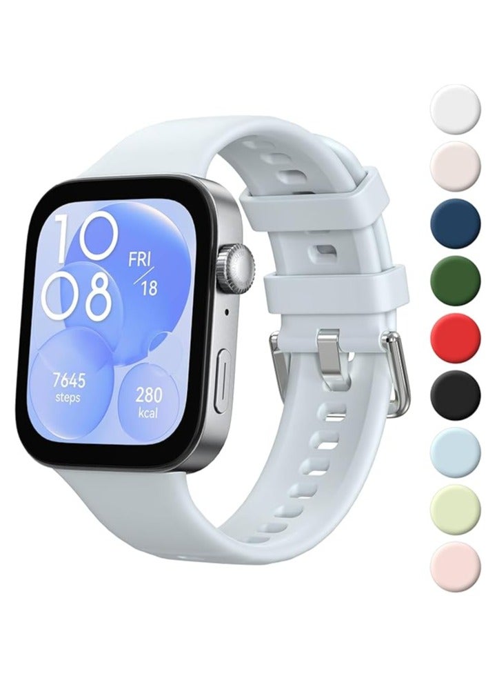 Silicone Band for Huawei Watch Fit 3 Strap(Not for Watch Fit/Fit2) Band Lightweight Sport Wristband Intended for Huawei Watch Fit3 LIGHT BLUE - Image 2