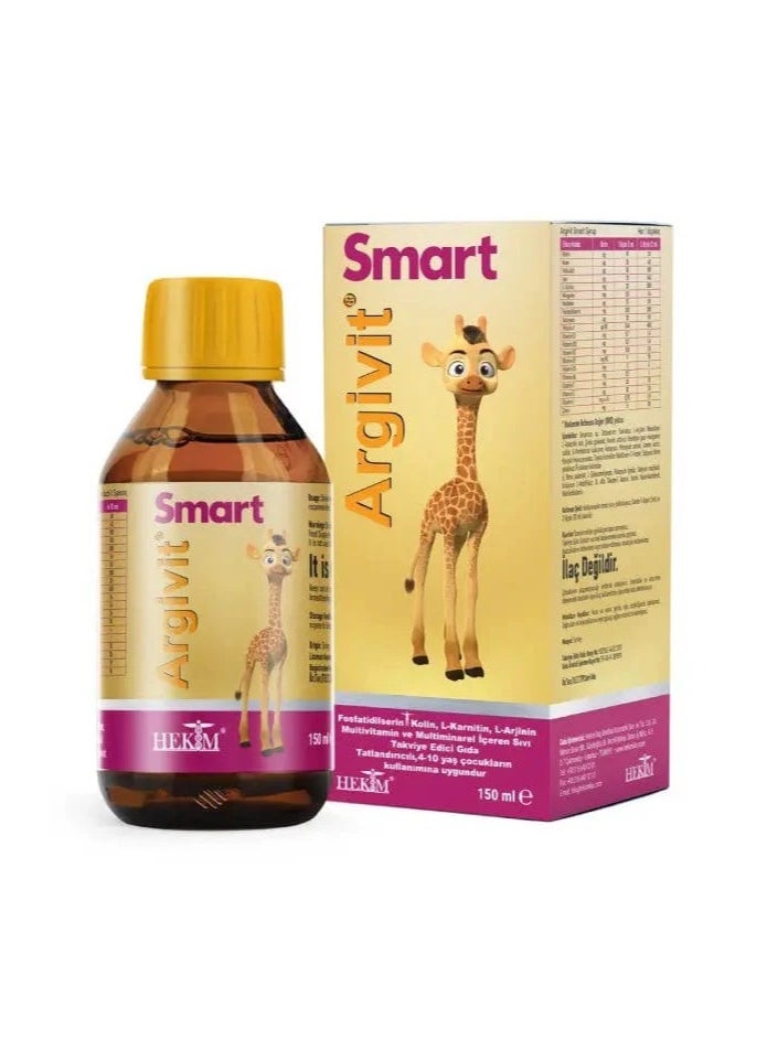 Argivit - Argivit Smart Multivitamin Syrup for Children to Support Growth, Increase Intelligence and Concentration, and Improve Brain and Cognitive Functions 150 ml - Image 1