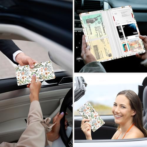 Pisypox Car Registration and Insurance Holder，Colour Patterns Men Women Car License Document Registration and Insurance Card Holder - Image 3