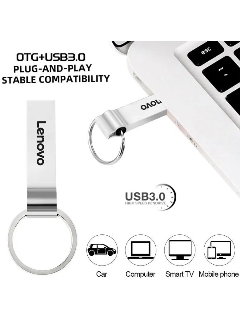 Lenovo - USB Flash Drive 512GB Thumb Drive High Speed USB Drive High Capacity USB Memory Stick Jump Drive Pen Drive with Keychain for Data Transfer and Backup. - Image 1