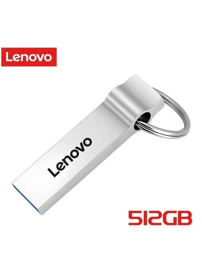 Lenovo - USB Flash Drive 512GB Thumb Drive High Speed USB Drive High Capacity USB Memory Stick Jump Drive Pen Drive with Keychain for Data Transfer and Backup. - Image 1