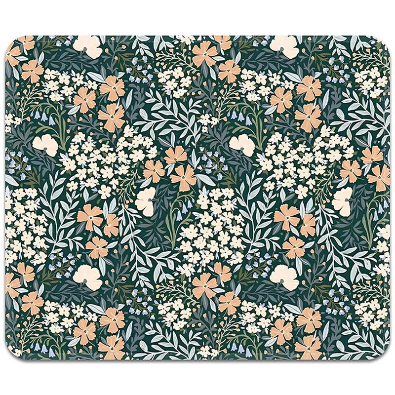 FROGIGO Mouse Pad with Stitched Edges - Cute Floral Mousepad for Women, 9.25 x 7.75 inch Washable Square Desk Pad, Non-Slip Rubber Base, Office Home Laptop Accessories - Vintage Garden - Image 2