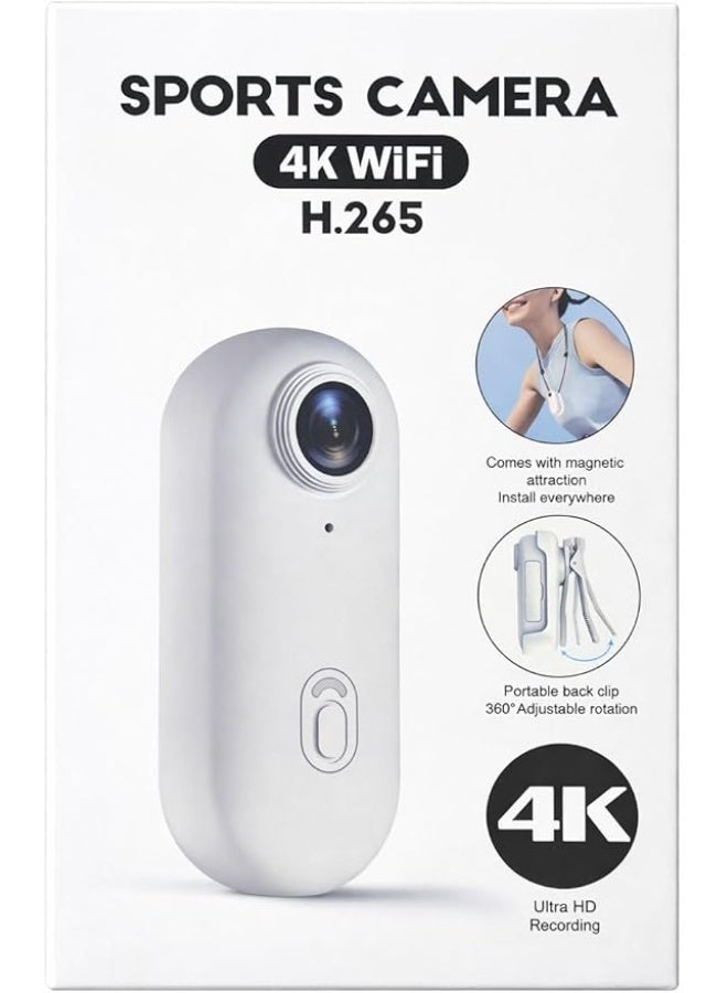 4K Thumb Sports Camera – Ultra-Portable Mini Action Cam with WiFi, H.265 Recording, Magnetic Body Mount & Waterproof Case – Small Vlog Video Camera for Helmets, Biking & Diving - Image 1