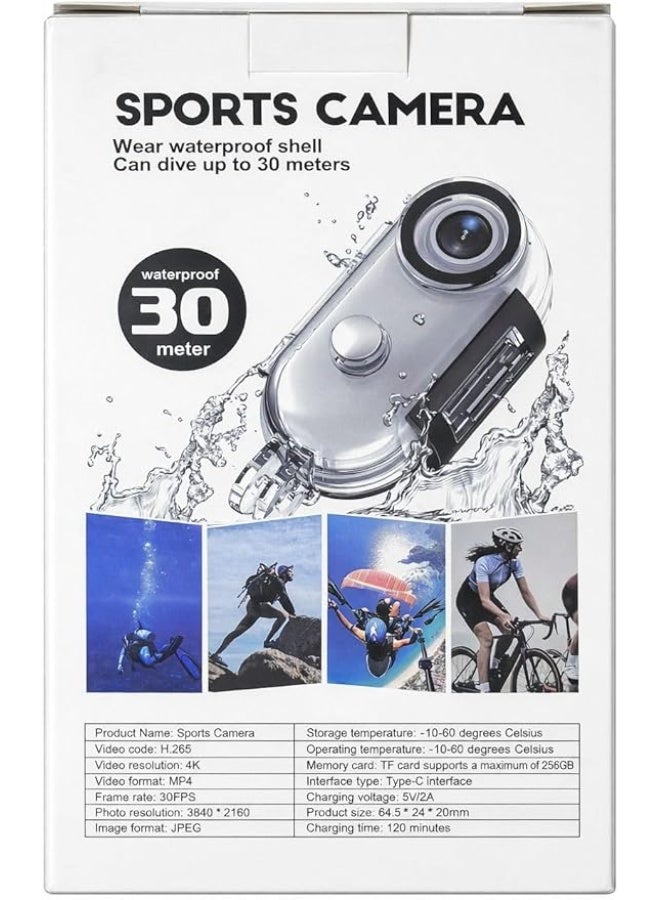 4K Thumb Sports Camera – Ultra-Portable Mini Action Cam with WiFi, H.265 Recording, Magnetic Body Mount & Waterproof Case – Small Vlog Video Camera for Helmets, Biking & Diving - Image 4