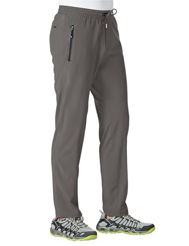 TBMPOY Men's Travel Hiking Pants Lightweight Athletic Pant Quick Dry Windbreaker Fishing Running Active Jogger Steel Gray L - Image 1