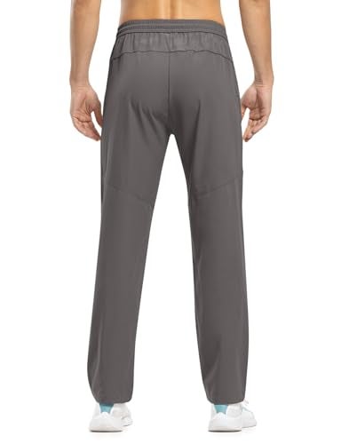 TBMPOY Men's Travel Hiking Pants Lightweight Athletic Pant Quick Dry Windbreaker Fishing Running Active Jogger Steel Gray L - Image 3