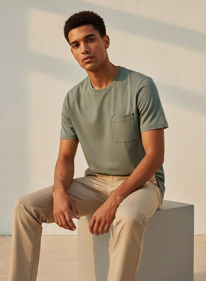 Love Pangolin Green LP MEN PATCH POCKET TEE for Men | Best Price UAE