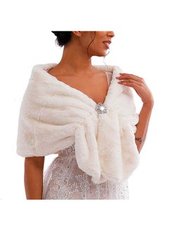 Women'S Faux Fur Shawl Bridal Faux Fur Stole Wedding Faux Fur Wrap Cape Fur Scarf For Bride And Bridesmaids (Beige) - pzsku/Z4FC6ADC3386002E9172AZ/45/_/1735566911/f00a2c40-de0f-4273-8ada-6f609459f44c