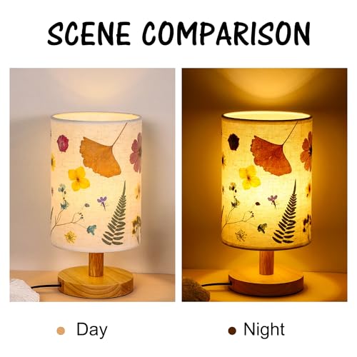 WSYEAR Flower Table Lamp Bedside Lamps Decor Gifts for Her Women Wife-Pressed Flowers 3 Colors LED Reading Light Vintage Flower Night Light for Valentines Day Birthday Home Decoration - Image 5
