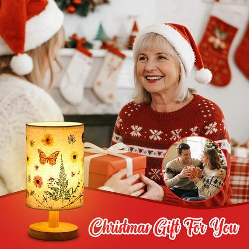 WSYEAR Flower Table Lamp Bedside Lamps Decor Gifts for Her Women Wife-Pressed Flowers 3 Colors LED Reading Light Vintage Flower Night Light for Valentines Day Birthday Home Decoration - Image 3
