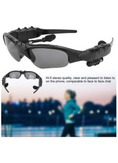 ماركة غير محددة Bluetooth Sunglasses Wireless Music Sunglasses Men Women Sports Sunglasses Smart Glasses Handfree Call Headphone Stereo Sound with Mic for Smart Phone Outdoor Travel Driving Cycling (Gray Black)  - Image 3